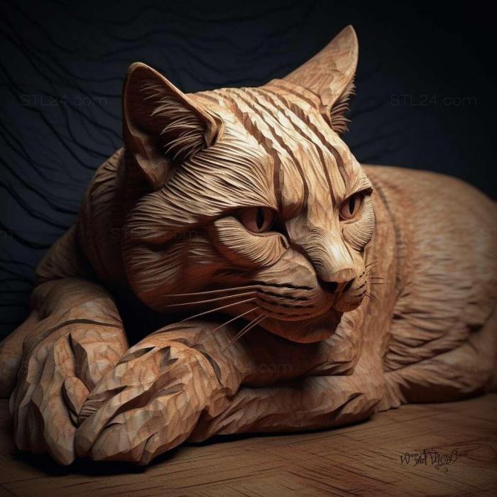 Природа и животные (Немецкий кот рекс 3, NATURE_6451) 3D модель для ЧПУ станка